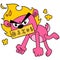 A lion is very angry with fire and cursing. doodle icon image kawaii