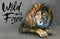 Lion watercolor painting with background predator animals King of animals wild & free