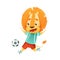 Lion wild African animal playing soccer. Cute football mascot in sports uniform cartoon vector illustration
