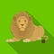 A lion, a wild and ferocious predator. Leo, the king of beasts single icon in flat style vector symbol stock