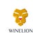 Lion and wine glass logo design vector inspiration. bar, cafe, restaurant logo icon vector