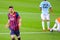 Lionel Messi (left), Argentinean F.C Barcelona player, celebrates his goal against Celta de Vigo at the Camp Nou