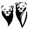 Lioness head simple black and white vector design