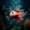 Lionfish in the aquarium,  Beautiful underwater world