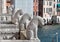The Lions on the balcony of the Ca de Ora Palace in Venice