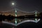 Lions Gate Bridge in a full moon. Vancouver, Canada