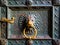 Lions Head Door Knocker at the Cathedral in Cologne Koln, Germany