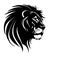 Lions head sketch closeup. Good for tattoo and logo. Editable vector monochrome image with high details isolated on white