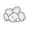 lions mane mushroom line icon vector illustration