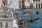 Lions over the Grand Canal on the balcony of the Ca de Ora Palace in Venice