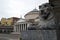 Lions Statue and Chiesa di San Francesco di Paola, Piazza del Plebiscito Naples Italy