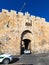 Lionsâ€™ Gate in eastern side of Temple Mount walls in Jerusalem Old City in Israel