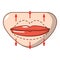 Lip augmentation icon, cartoon style.