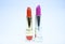 Lip care concept. Lipsticks on white background. High quality lipstick. Must have. Beauty trend. Daily make up. Lipstick