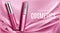 Lip gloss and mascara tubes mockup promo banner