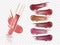 Lip gloss product collection, attractive color smear. illustration