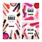 Lip Makeup Realistic Sale Banners