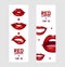 Lip vector pattern cartoon beautiful red lips in kiss or smile fashion lipstick sexy mouth kissing lovely on valentines