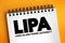 LIPA - Long Island Power Authority acronym text on notepad, abbreviation concept background