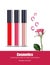 Lipgloss beauty collection icons template vector. Cosmetics packages