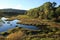 Lipno water Reservoir from autumn Mountains in southern Czech