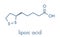 Lipoic acid enzyme cofactor molecule. Present in many nutritional supplements. Believed to have anti-oxidant, anti-aging and.