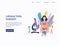 Liposuction surgery banner - website landing page template with cartoon woman