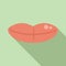 Lips articulation icon flat vector. Education exercise