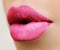 Lips. Beauty pinkLip Makeup Detail. Beautiful Make-up Closeup. Sensual Open Mouth. lipstick or Lipgloss. Kiss. Beauty Model