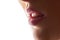 Lips. Beauty Red Lips Makeup Detail. Beautiful Make-up Closeup. Sensual Open Mouth. lipstick or Lipgloss
