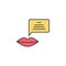 lips chat bubble friendship outline icon. Elements of friendship line icon. Signs, symbols and vectors can be used for web, logo,
