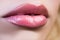 Lips close up. Cosmetics make up advertising. Beautiful female perfect red lips.