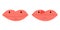 lips closeup with cold herpes, sore on the lip, vector illustration