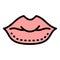 Lips correction icon, outline style