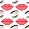 lips eyelashes eyebrows makeup seamless colored background for beauty salon