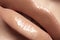 Lips with fashion natural pale lipstick make-up