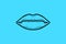 Lips - flat stylized logo. cosmetology - lip tattooing. beauty services. youth and beauty