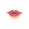 Lips, Girl  Flat Color Icon. Vector icon banner Template