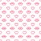 Lips and heart. A repeating pattern.