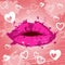 Lips Heart Shows Make Up And Affection