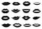 Lips icons set