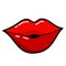 Lips, kiss icon. Line art. White background. Social media icon. Business concept. Sign, symbol, web element.