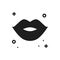 Lips kiss line icon. Woman lips contour sign and symbol. Love relationship romantic tattoo theme. Female lips print