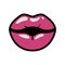 Lips kissing avatar character