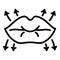 Lips lifting icon, outline style
