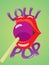 Lips and lollipop - vector illustration