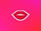 Lips with Make up and Red Lipstick - Beautiful promo Banner with copy space for Cosmetics Store in glamour Pink Color.