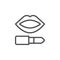 Lips makeup pomade line outline icon