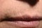 Lips of middle aged woman 43 years old