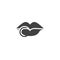 Lips ring piercing vector icon